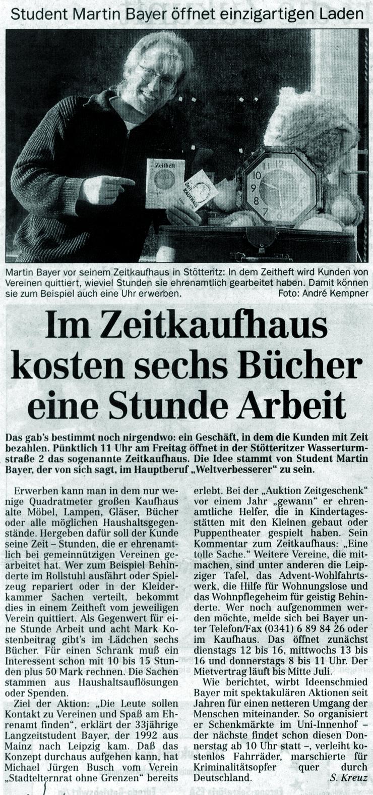 Zeitkaufhaus-Presseartikel